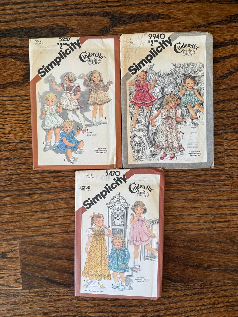 3-Piece Vintage 80s Cinderella Simplicity Sewing Pattern Girl Child Size 2 Dress